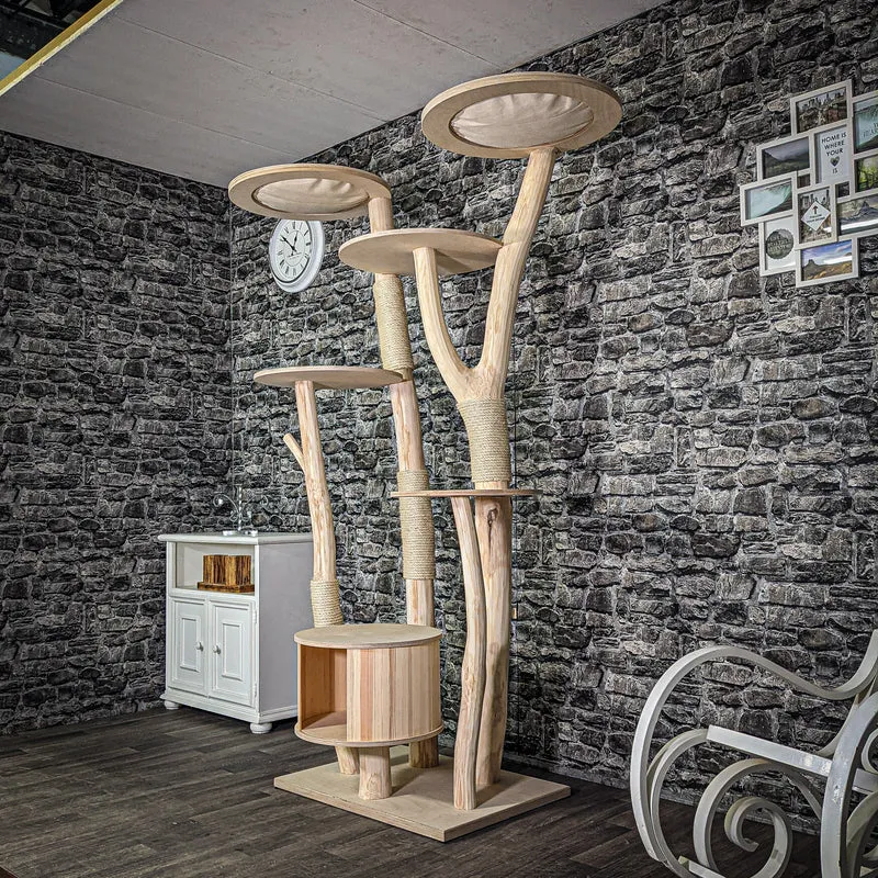 Naturkratzbaum 205 cm hoch Kratzbaum Natur Holz Design 2693 Katzenbaum