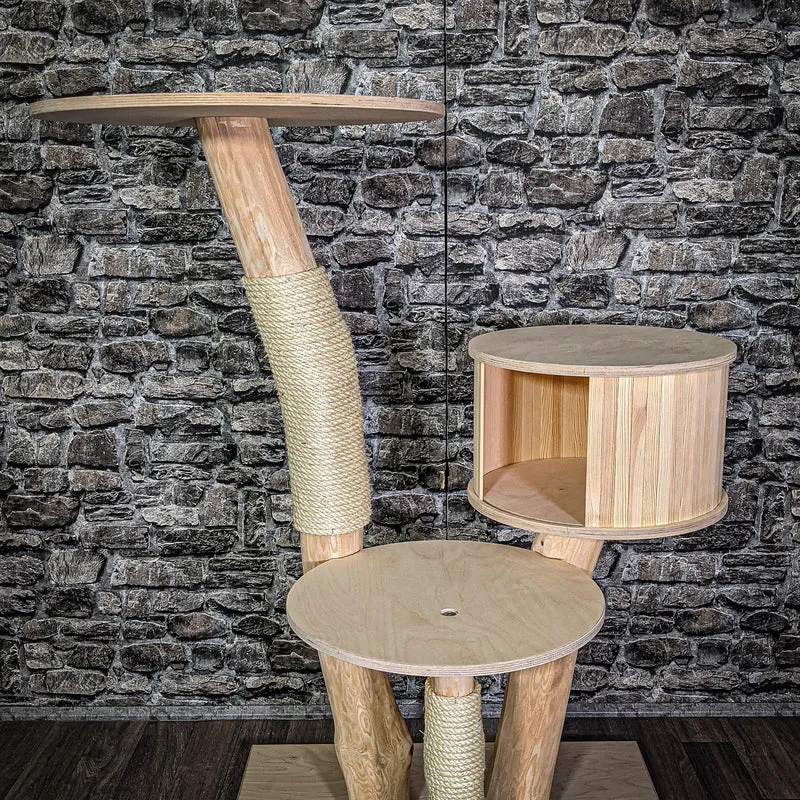 Naturkratzbaum 122 cm hoch Kratzbaum Natur Holz Design 2691 Katzenbaum