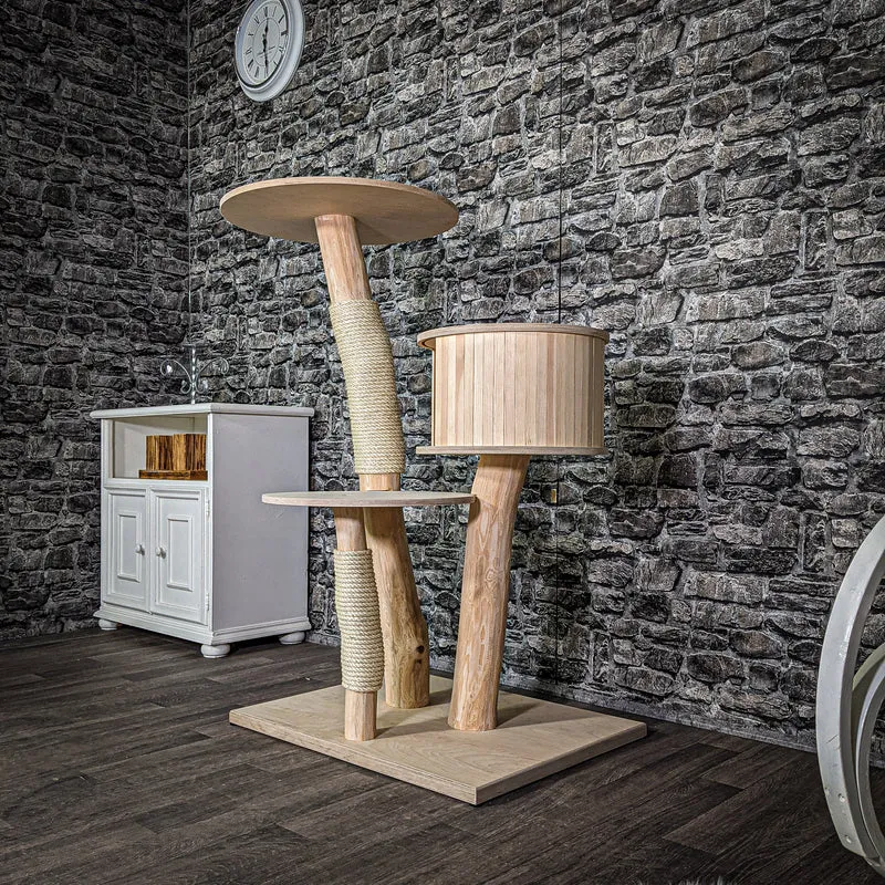 Naturkratzbaum 122 cm hoch Kratzbaum Natur Holz Design 2691 Katzenbaum