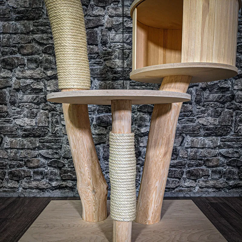 Naturkratzbaum 122 cm hoch Kratzbaum Natur Holz Design 2691 Katzenbaum