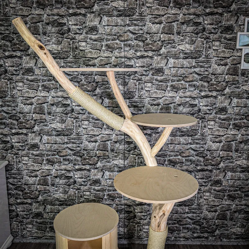 Naturkratzbaum 184 cm hoch Kratzbaum Natur Holz Design 2690 Katzenbaum