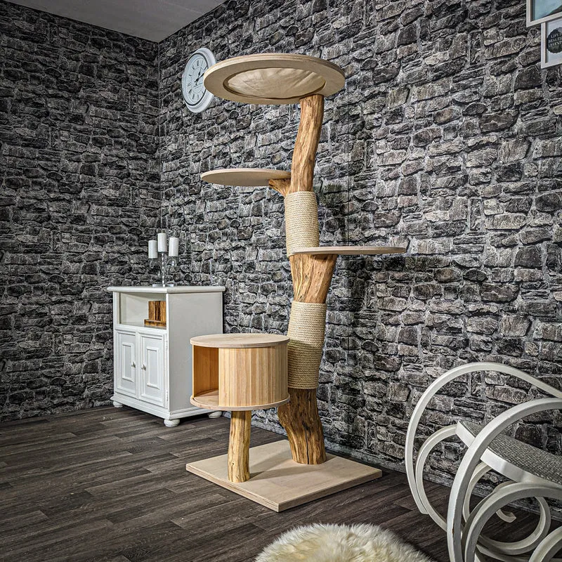 Naturkratzbaum 2372 Kratzbaum Natur Holz Design 165 cm hoch