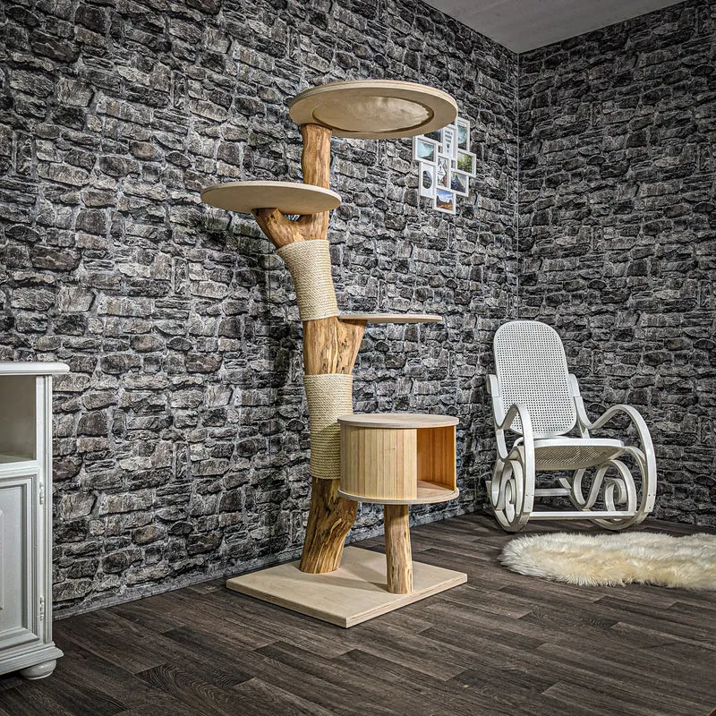 Naturkratzbaum 2372 Kratzbaum Natur Holz Design 165 cm hoch