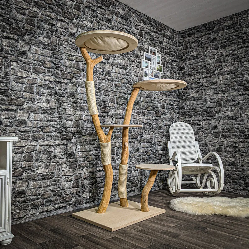 Naturkratzbaum 2370 Kratzbaum Natur Holz Design 166 cm hoch