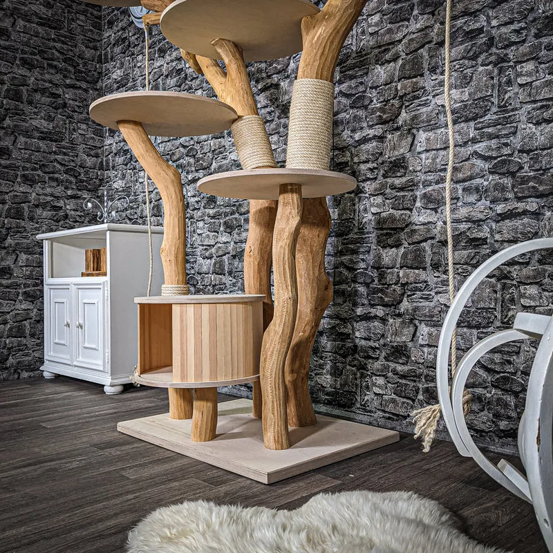 Naturkratzbaum 2347 Kratzbaum Natur Holz Design 183 cm hoch