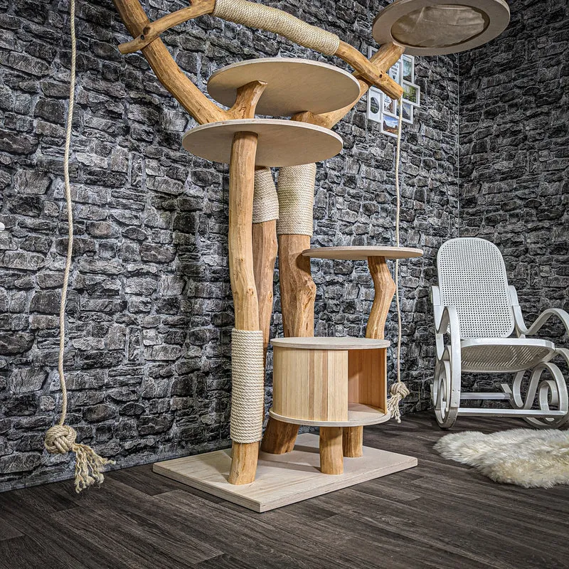 Naturkratzbaum 2347 Kratzbaum Natur Holz Design 183 cm hoch