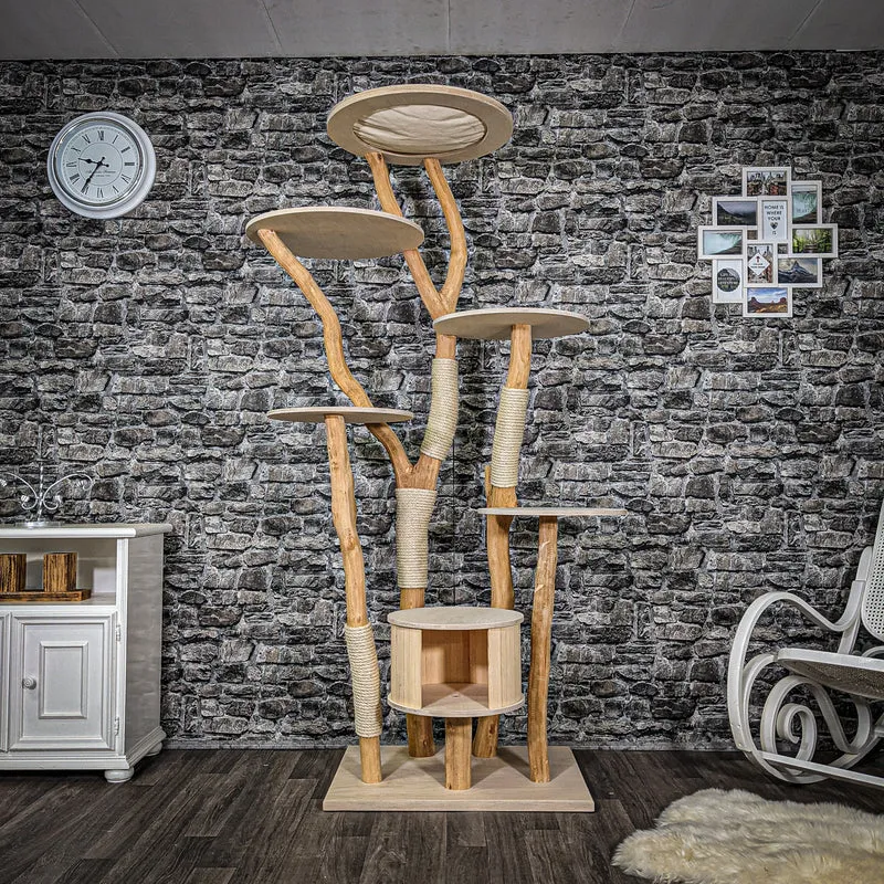 Naturkratzbaum 2348 Kratzbaum Natur Holz Design 205 cm hoch