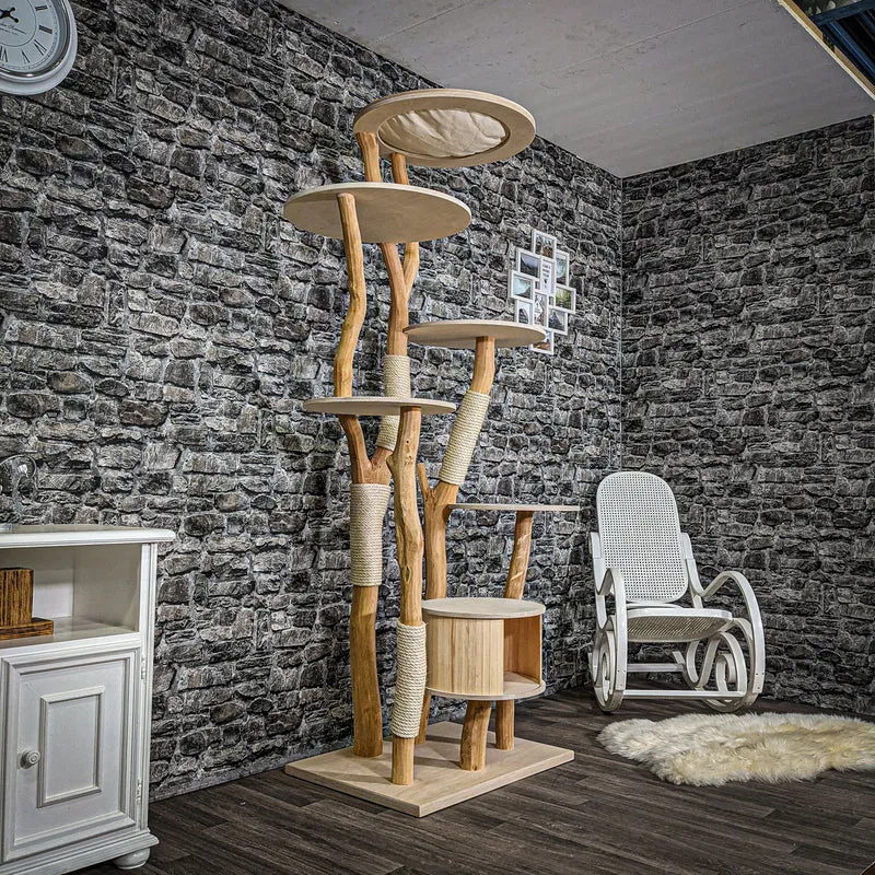 Naturkratzbaum 2348 Kratzbaum Natur Holz Design 205 cm hoch