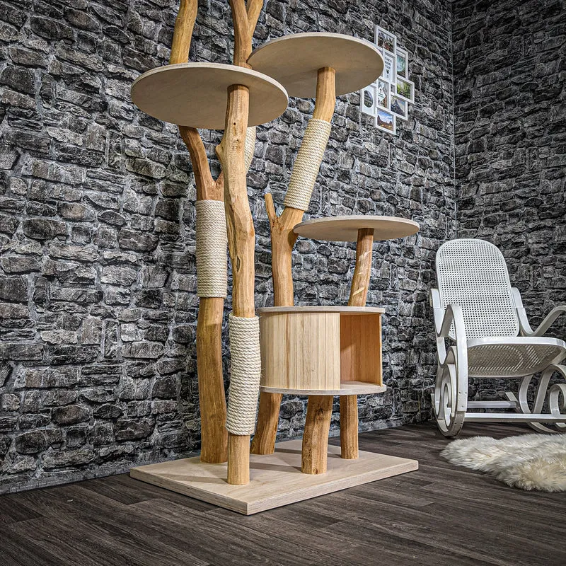 Naturkratzbaum 2348 Kratzbaum Natur Holz Design 205 cm hoch