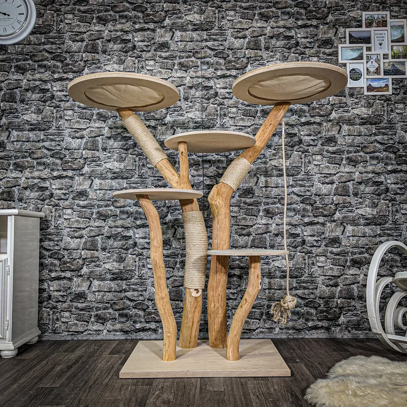 Naturkratzbaum 2349 Kratzbaum Natur Holz Design 140 cm hoch