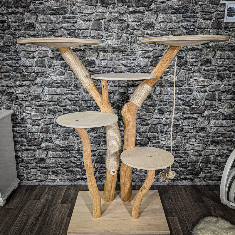 Naturkratzbaum 2349 Kratzbaum Natur Holz Design 140 cm hoch