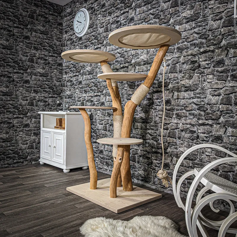Naturkratzbaum 2349 Kratzbaum Natur Holz Design 140 cm hoch