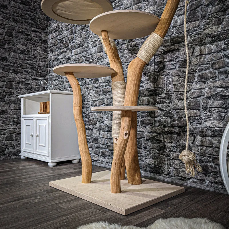Naturkratzbaum 2349 Kratzbaum Natur Holz Design 140 cm hoch