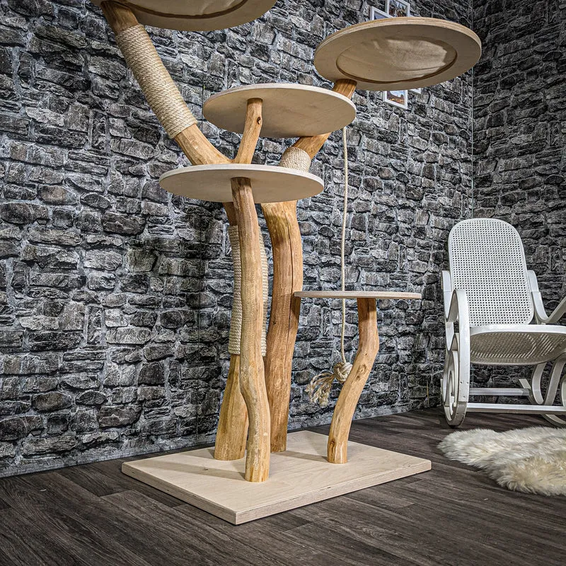 Naturkratzbaum 2349 Kratzbaum Natur Holz Design 140 cm hoch