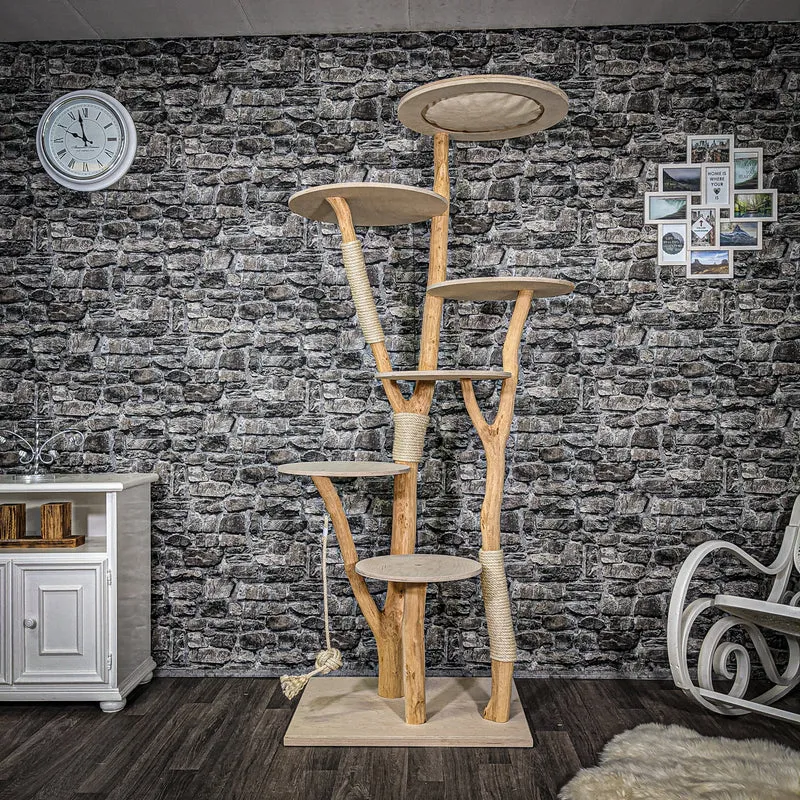 Naturkratzbaum 2350 Kratzbaum Natur Holz Design 205 cm hoch