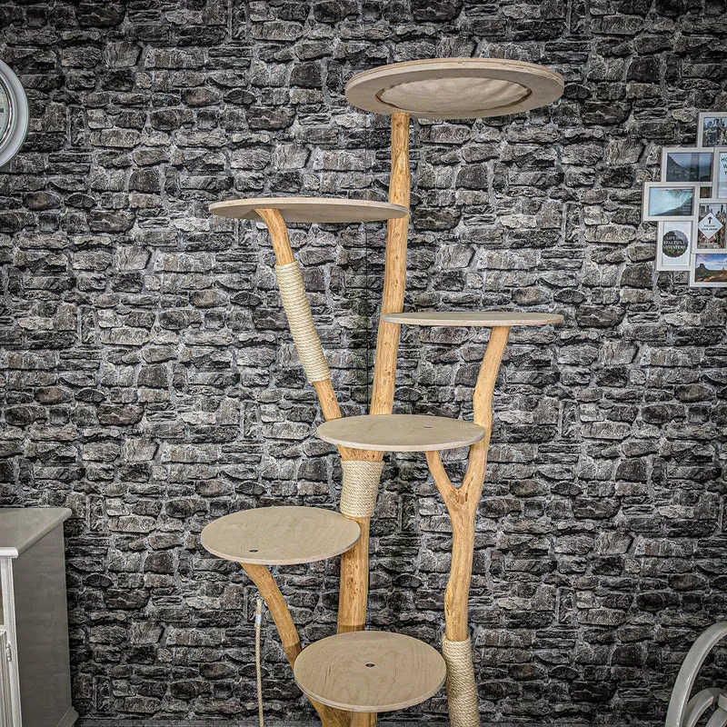 Naturkratzbaum 2350 Kratzbaum Natur Holz Design 205 cm hoch