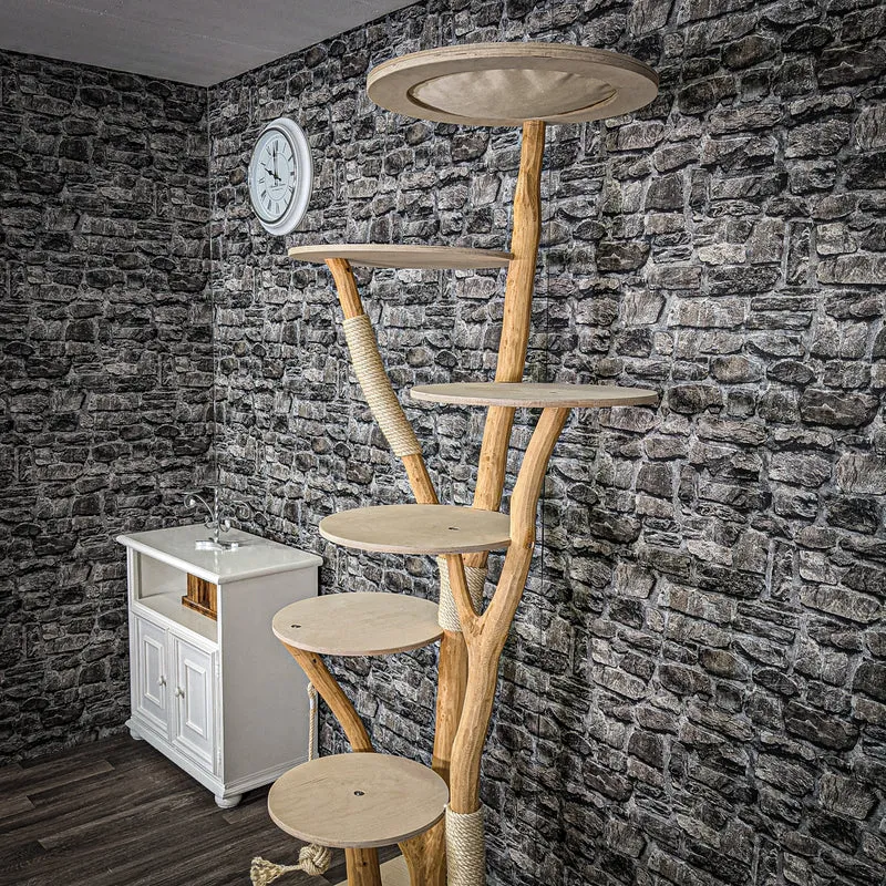 Naturkratzbaum 2350 Kratzbaum Natur Holz Design 205 cm hoch