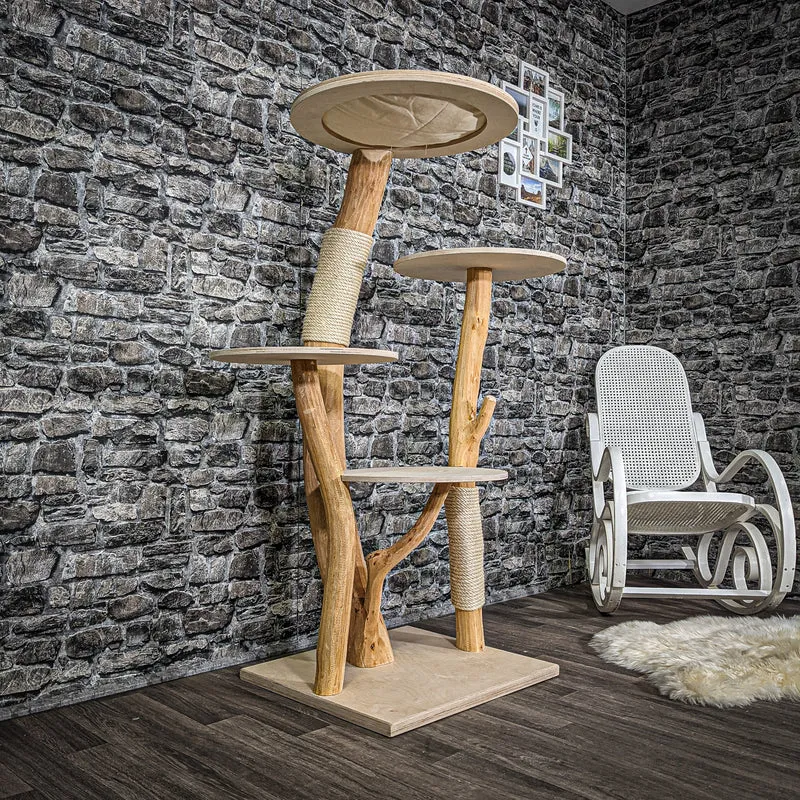 Naturkratzbaum 2352 Kratzbaum Natur Holz Design 145 cm hoch