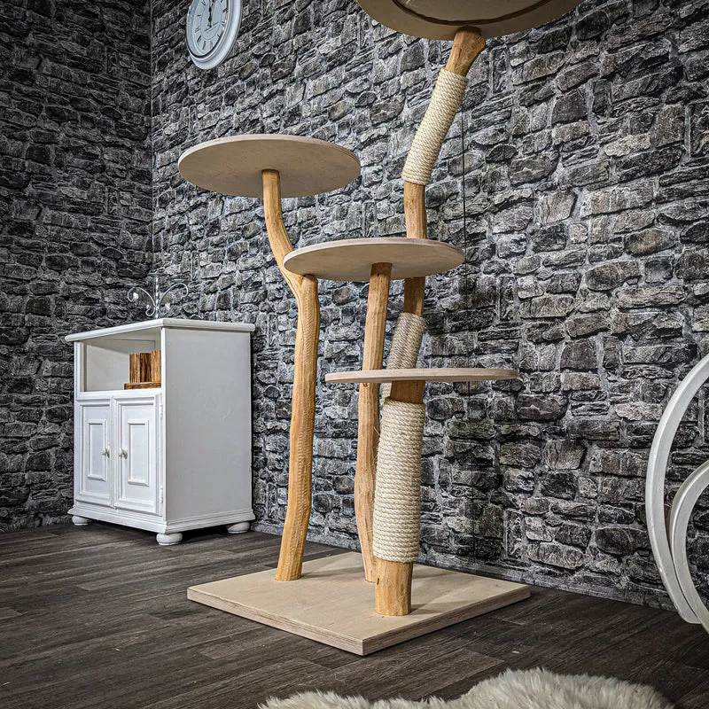 Naturkratzbaum 2359 Kratzbaum Natur Holz Design 145 cm hoch