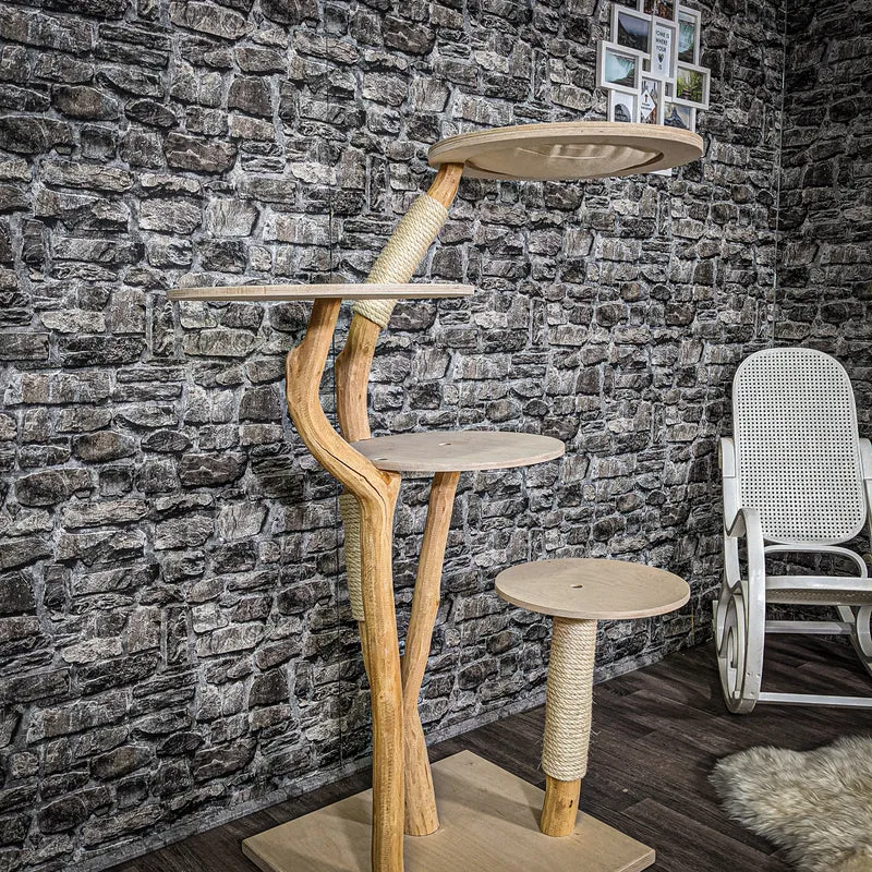 Naturkratzbaum 2359 Kratzbaum Natur Holz Design 145 cm hoch