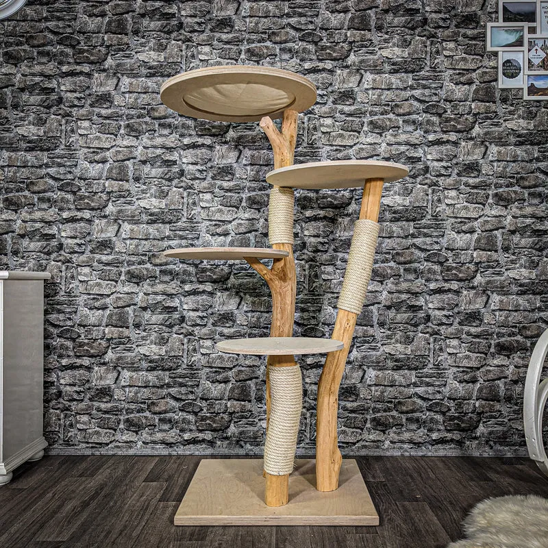 Naturkratzbaum 2360 Kratzbaum Natur Holz Design 145 cm hoch