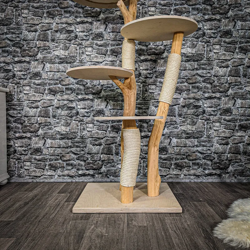 Naturkratzbaum 2360 Kratzbaum Natur Holz Design 145 cm hoch