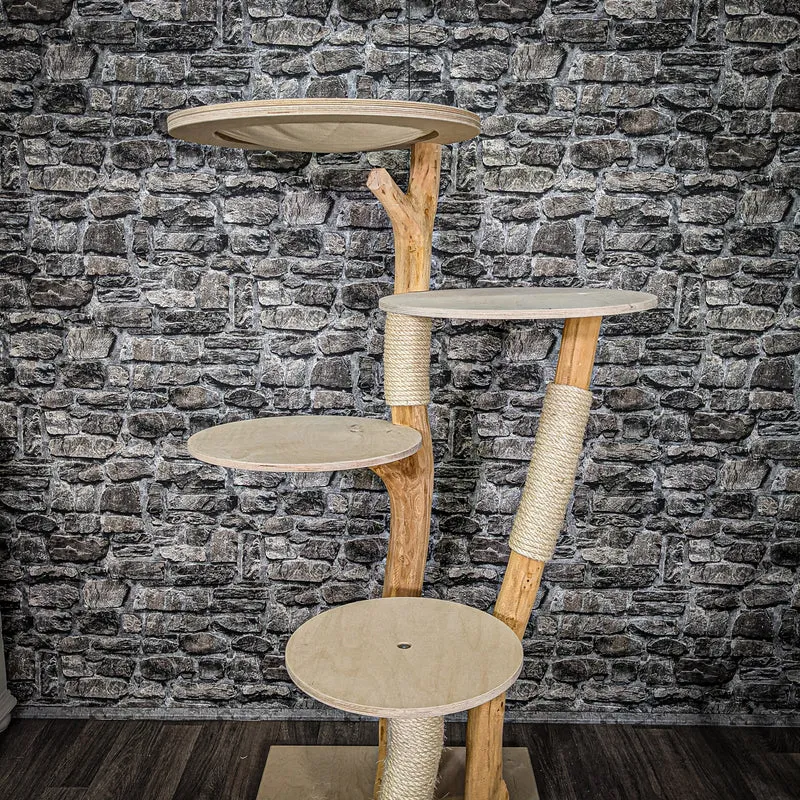 Naturkratzbaum 2360 Kratzbaum Natur Holz Design 145 cm hoch