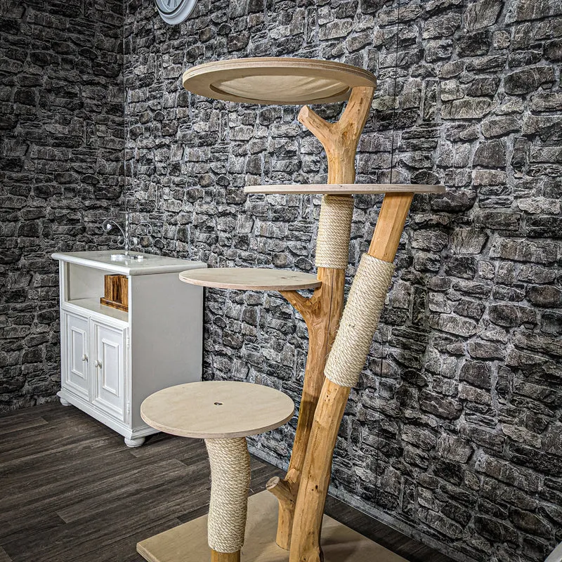 Naturkratzbaum 2360 Kratzbaum Natur Holz Design 145 cm hoch