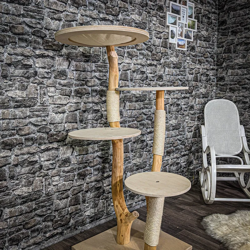 Naturkratzbaum 2360 Kratzbaum Natur Holz Design 145 cm hoch