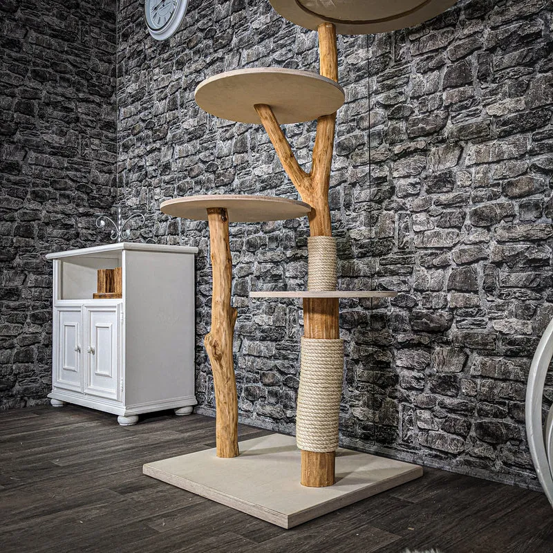 Naturkratzbaum 2363 Kratzbaum Natur Holz Design 145 cm hoch