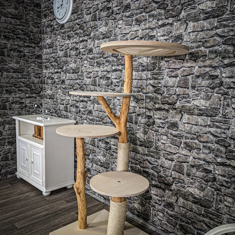 Naturkratzbaum 2363 Kratzbaum Natur Holz Design 145 cm hoch