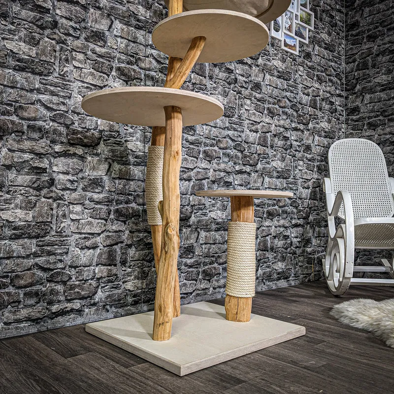 Naturkratzbaum 2363 Kratzbaum Natur Holz Design 145 cm hoch