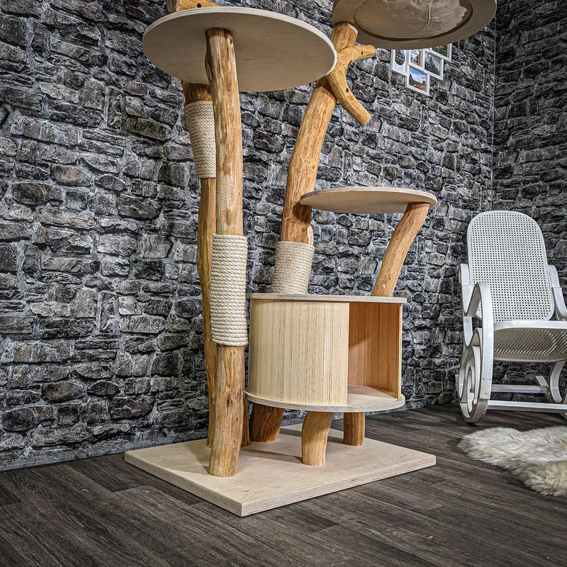 Naturkratzbaum 2364 Kratzbaum Natur Holz Design 155 cm hoch