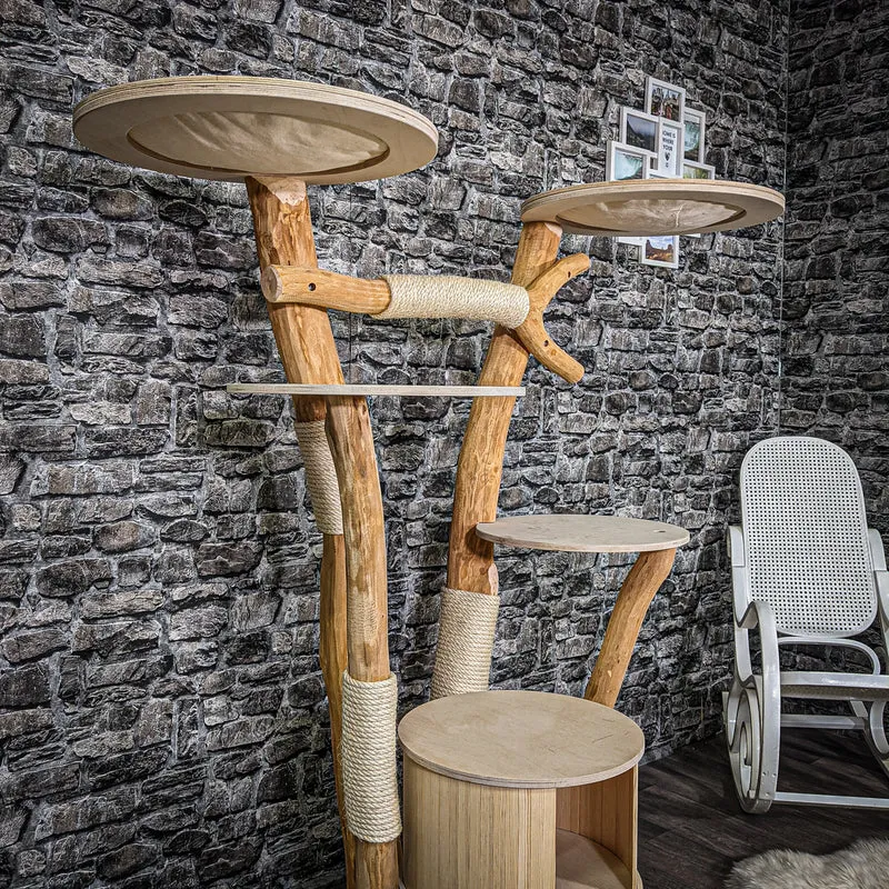 Naturkratzbaum 2364 Kratzbaum Natur Holz Design 155 cm hoch