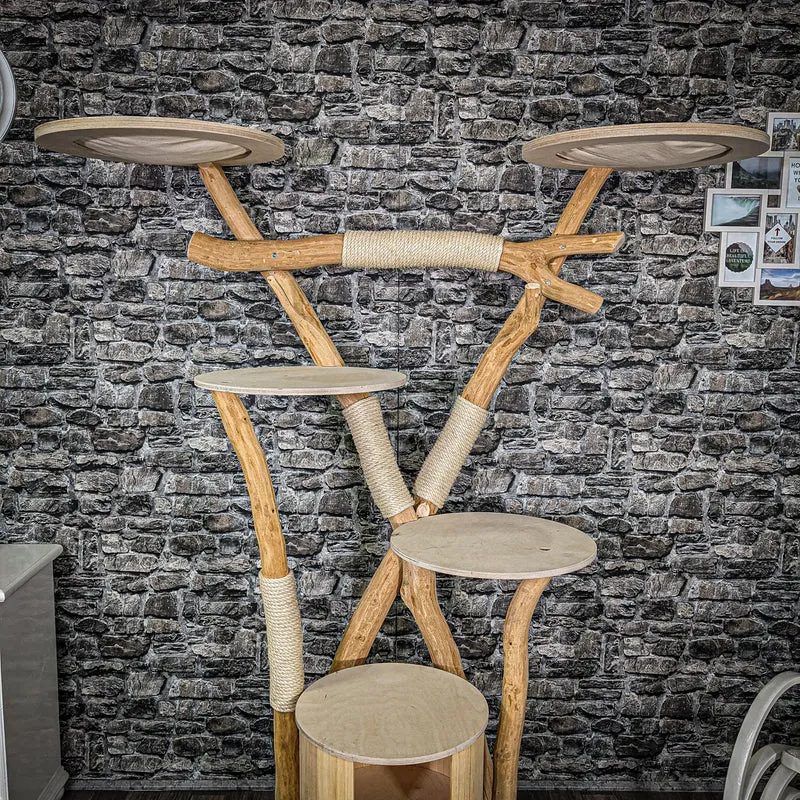 Naturkratzbaum 2365 Kratzbaum Natur Holz Design 190 cm hoch