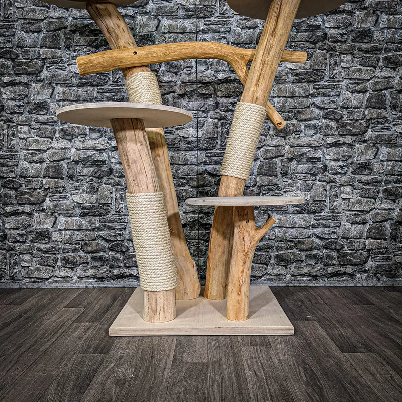 Naturkratzbaum 2323 Kratzbaum Natur Holz Design 132 cm hoch