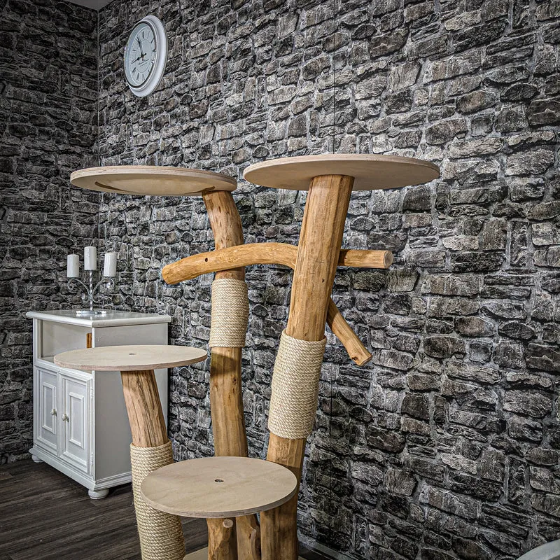 Naturkratzbaum 2323 Kratzbaum Natur Holz Design 132 cm hoch