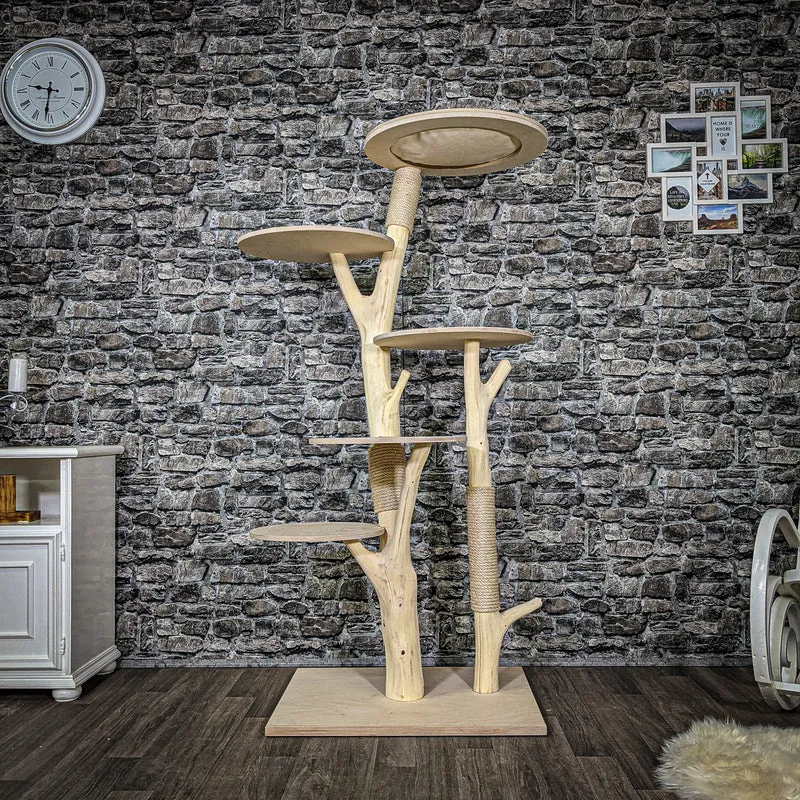 Naturkratzbaum 2326 Kratzbaum Natur Holz Design 173 cm hoch Katzenbaum