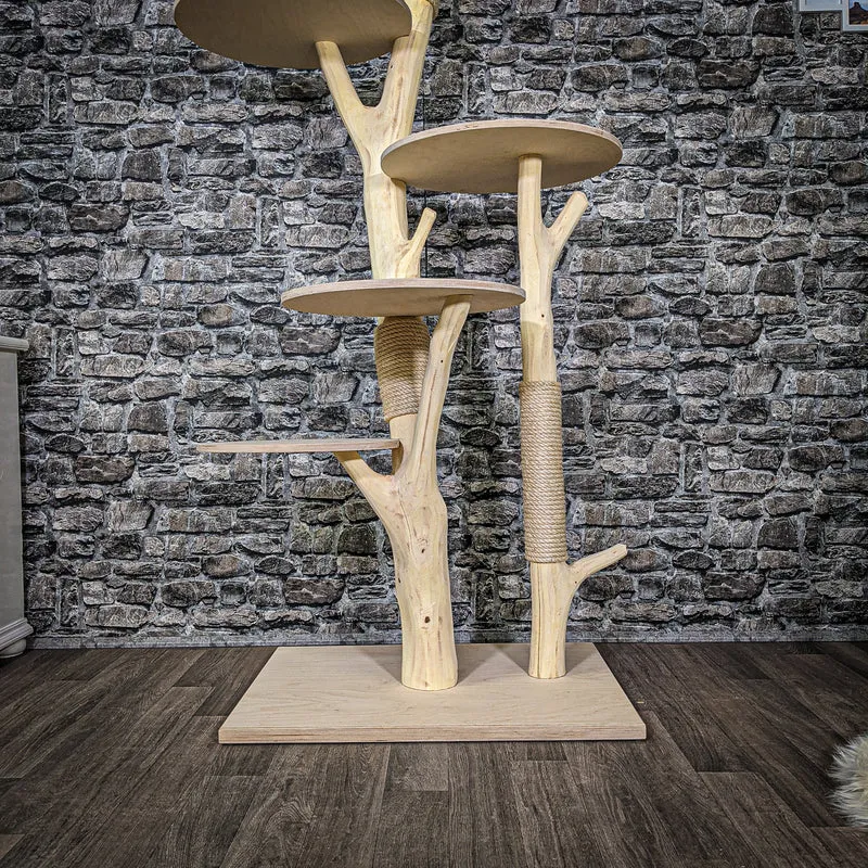 Naturkratzbaum 2326 Kratzbaum Natur Holz Design 173 cm hoch Katzenbaum