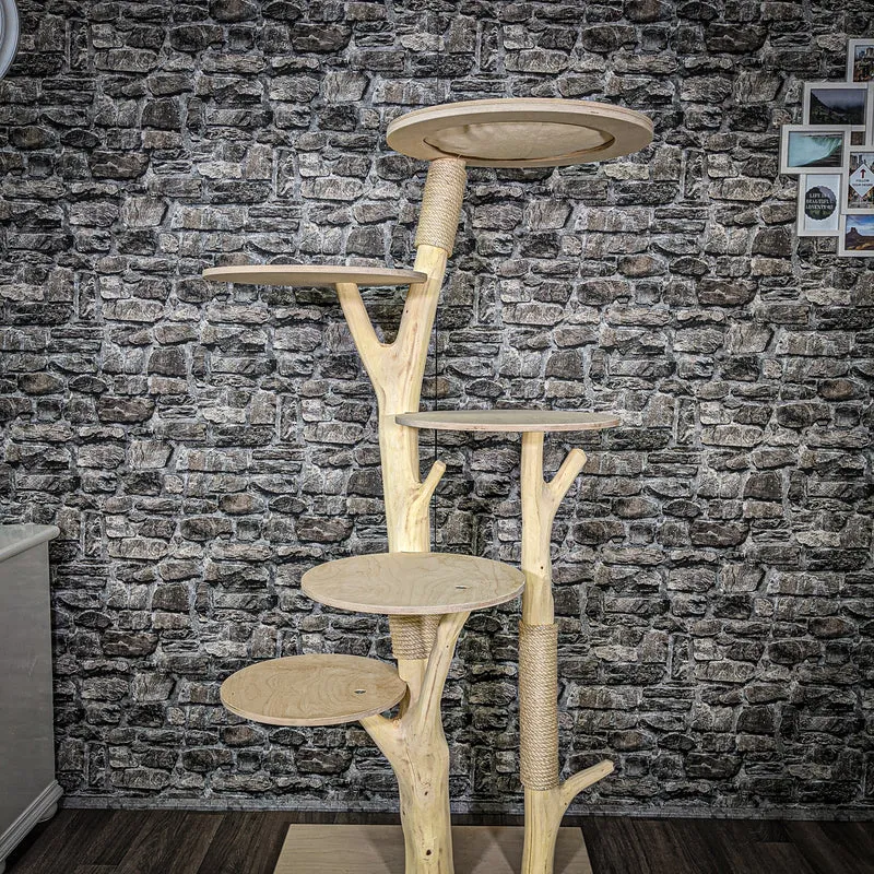 Naturkratzbaum 2326 Kratzbaum Natur Holz Design 173 cm hoch Katzenbaum