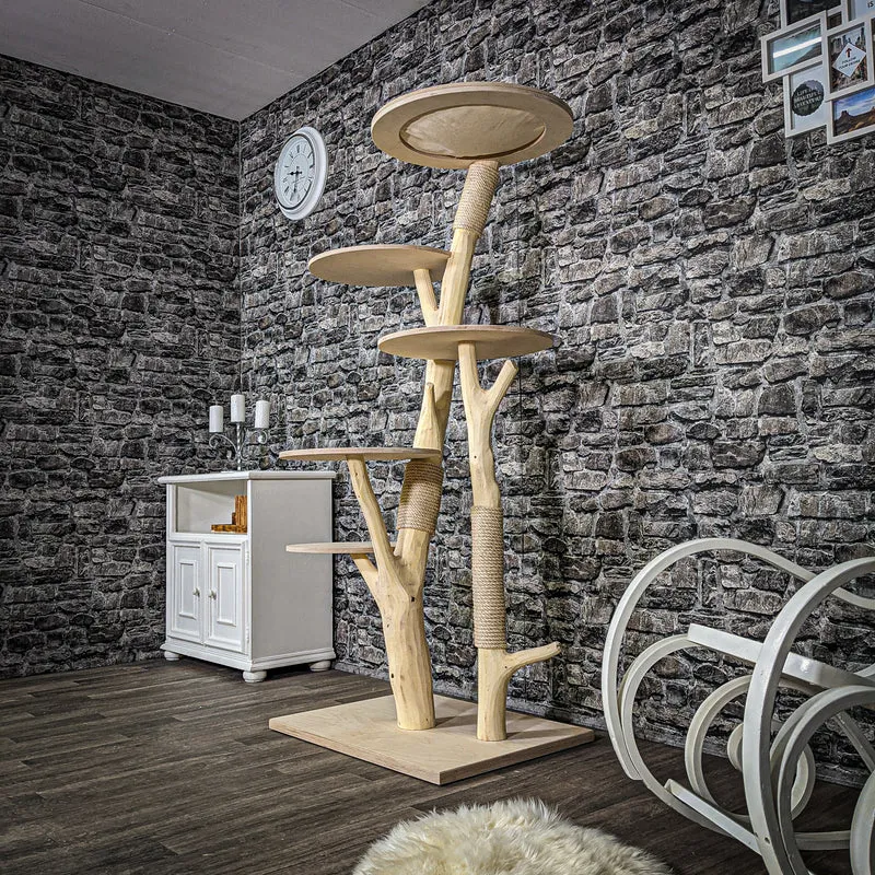 Naturkratzbaum 2326 Kratzbaum Natur Holz Design 173 cm hoch Katzenbaum