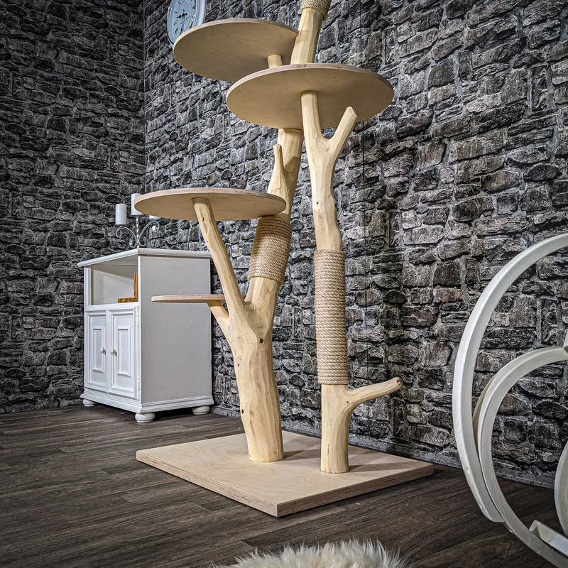 Naturkratzbaum 2326 Kratzbaum Natur Holz Design 173 cm hoch Katzenbaum