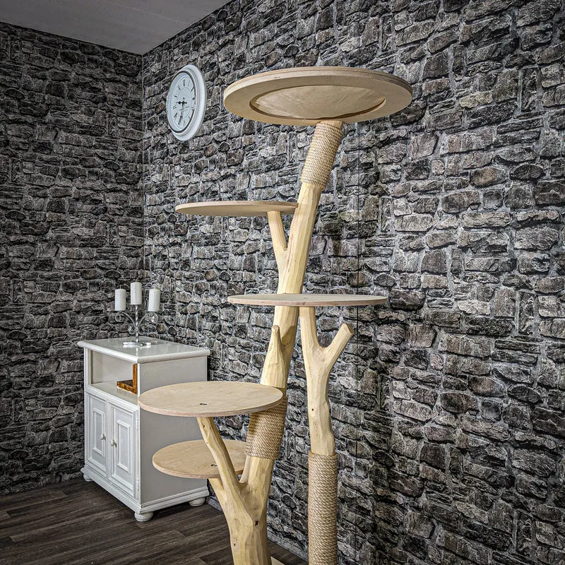 Naturkratzbaum 2326 Kratzbaum Natur Holz Design 173 cm hoch Katzenbaum