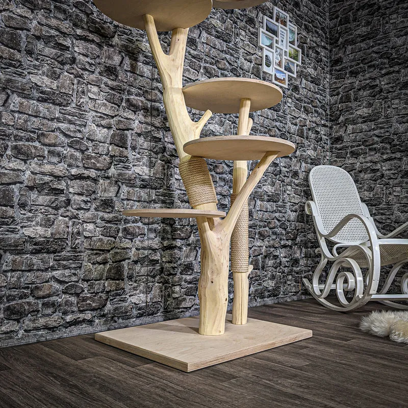 Naturkratzbaum 2326 Kratzbaum Natur Holz Design 173 cm hoch Katzenbaum