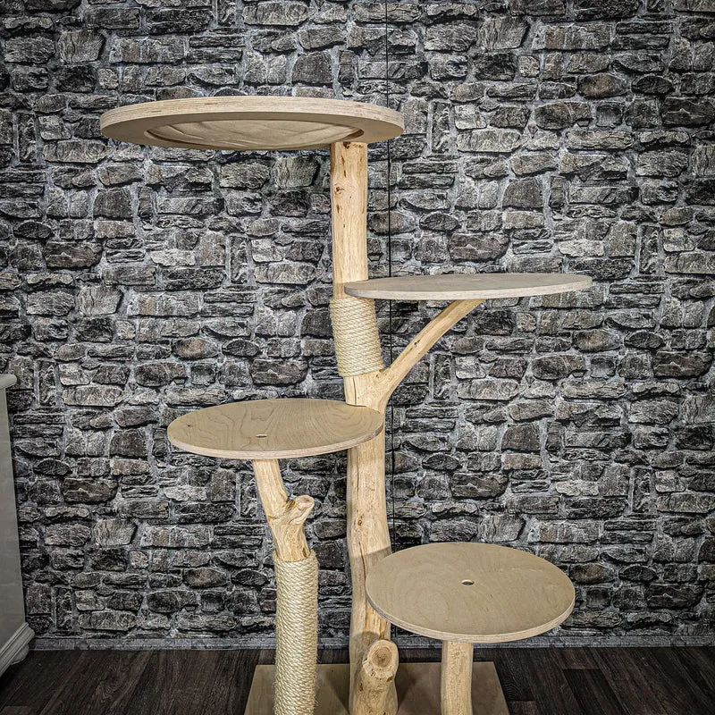 Naturkratzbaum 2576 Kratzbaum Natur Holz Design 134 cm hoch