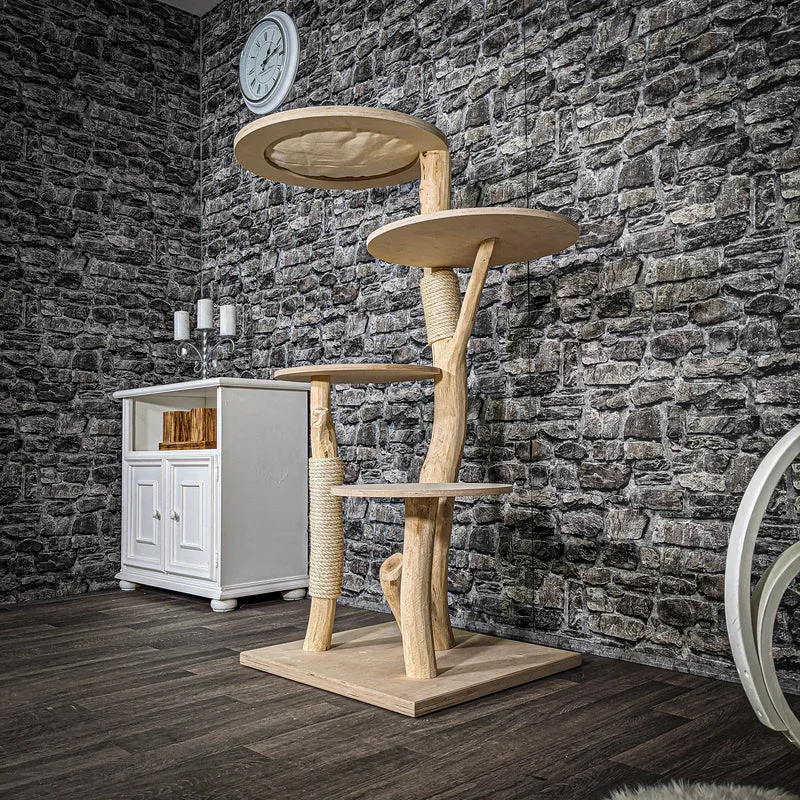 Naturkratzbaum 2576 Kratzbaum Natur Holz Design 134 cm hoch