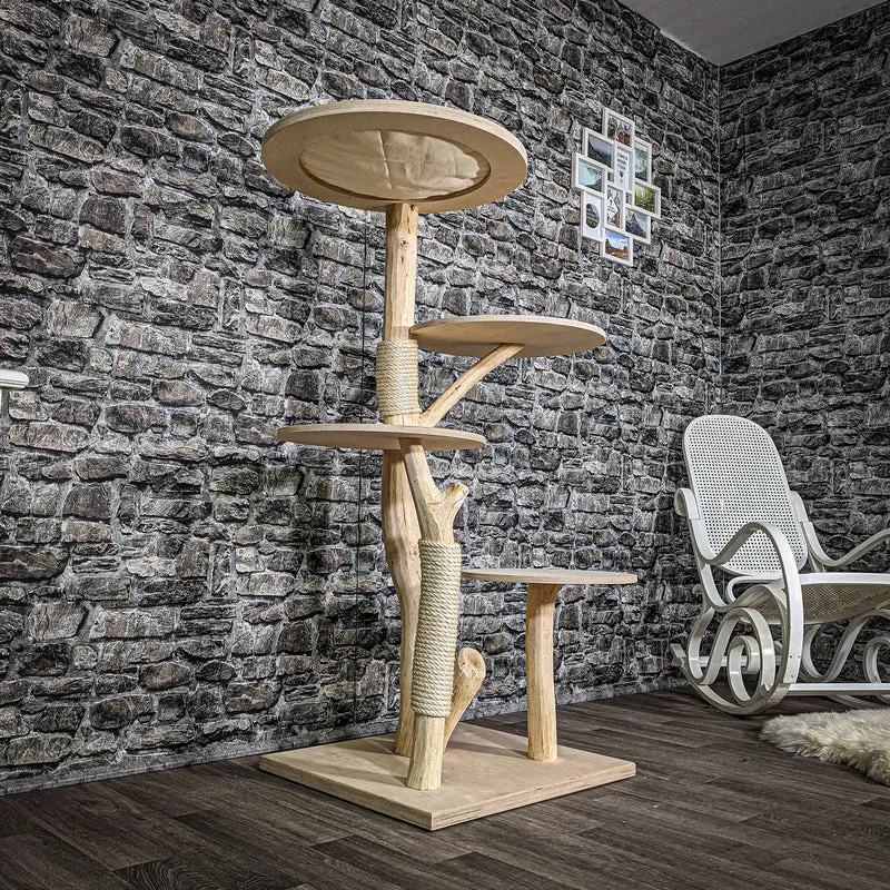 Naturkratzbaum 2576 Kratzbaum Natur Holz Design 134 cm hoch