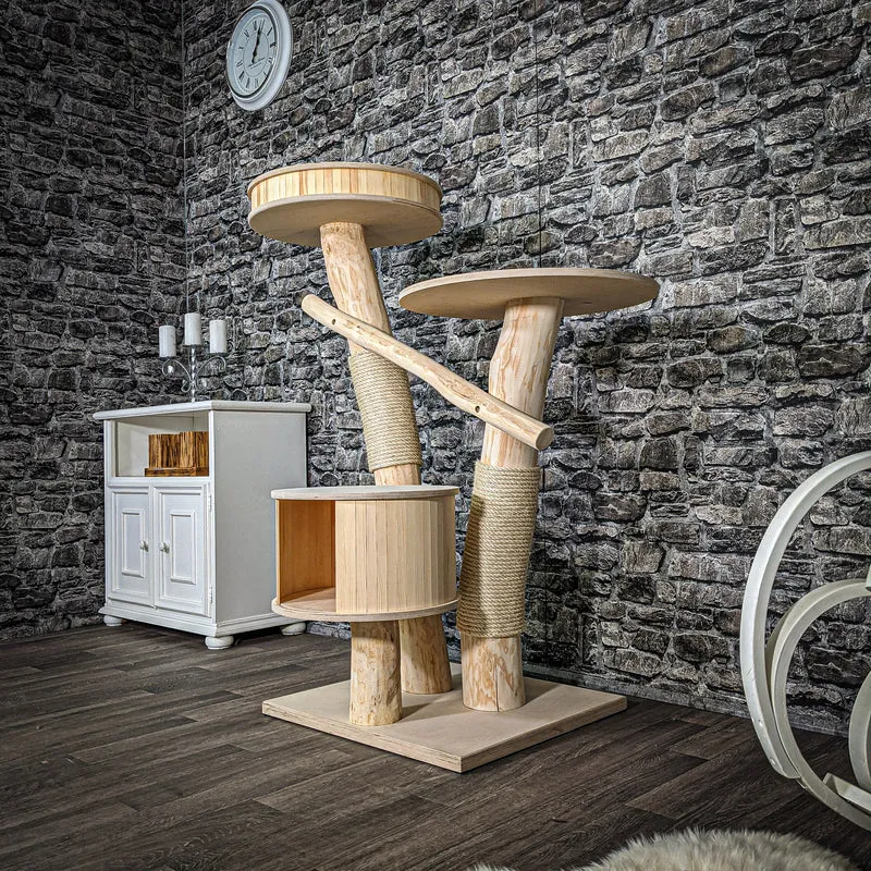 Naturkratzbaum 2575 Kratzbaum Natur Holz Design 129 cm hoch
