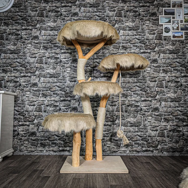 Naturkratzbaum 2574 Kratzbaum Natur Holz Design 144 cm hoch