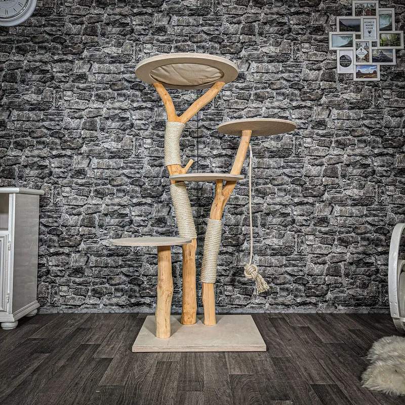 Naturkratzbaum 2574 Kratzbaum Natur Holz Design 144 cm hoch